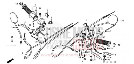 HANDLE LEVER/SWITCH/CABLE PK50L de 1990